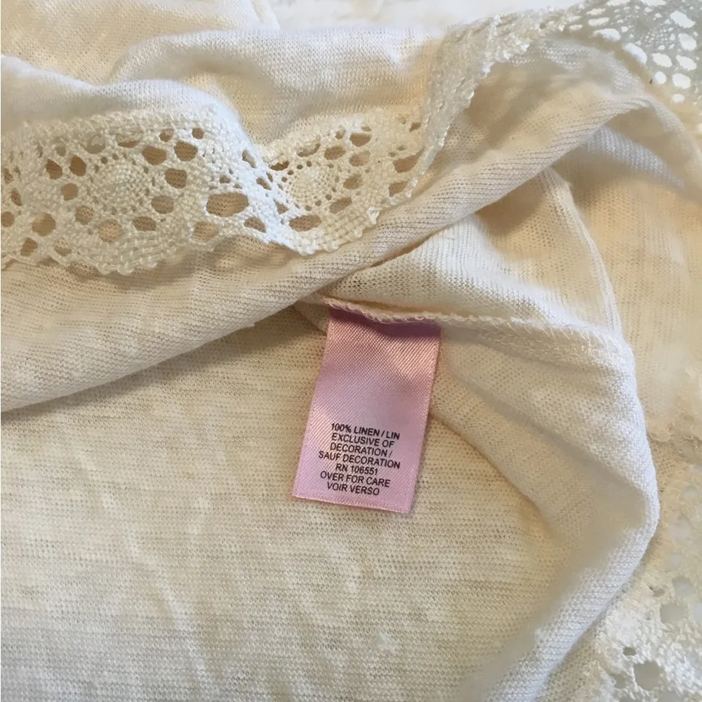 Calypso St. Barth Linen Sleeveless Cream Top Sz.S - Picture 7 of 9